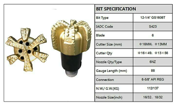 6 BladesSteel Body PDC Bits