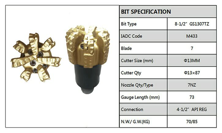7 BladesSteel Body PDC Bits
